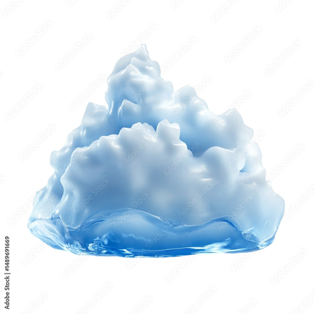 Fototapeta premium Blue foam cloud on water abstract art design