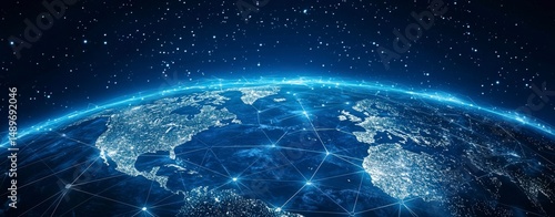 High-Tech Cloud Computing Infrastructure: Fiber Optics and Digital Network Visualization