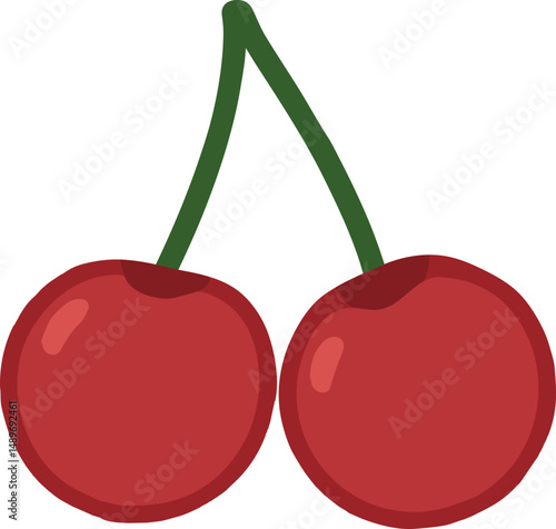 Two cherries illustration