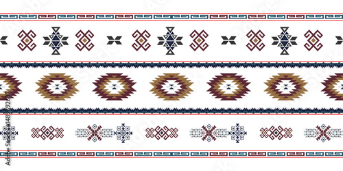 Aztec Africa pattern seamless border ornament Geometric Shape cultur traditional