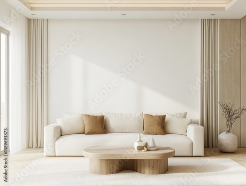 The cozy living room shows a modern interior design scene