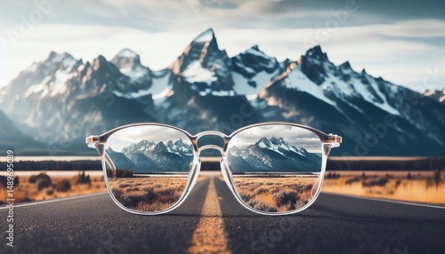 Glasses that clearly show the mountain range in the background of the mountains.