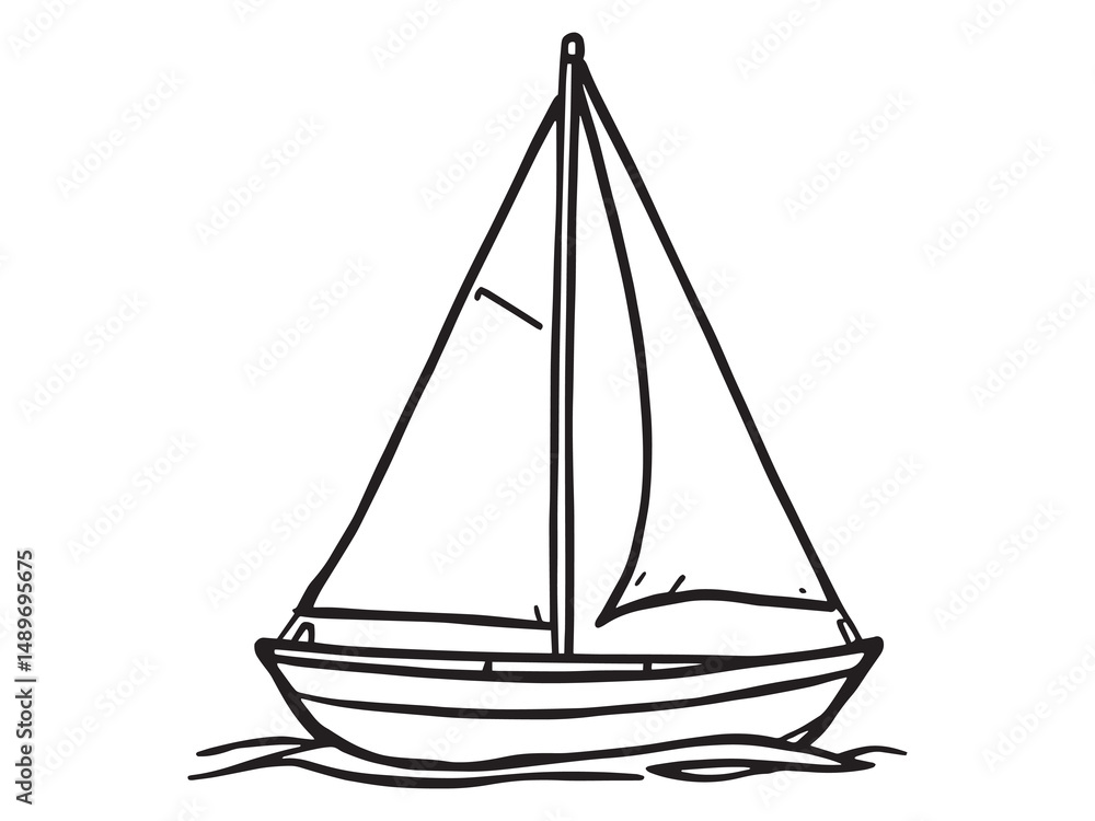 Sailboat vector line art Sailboat vector line art