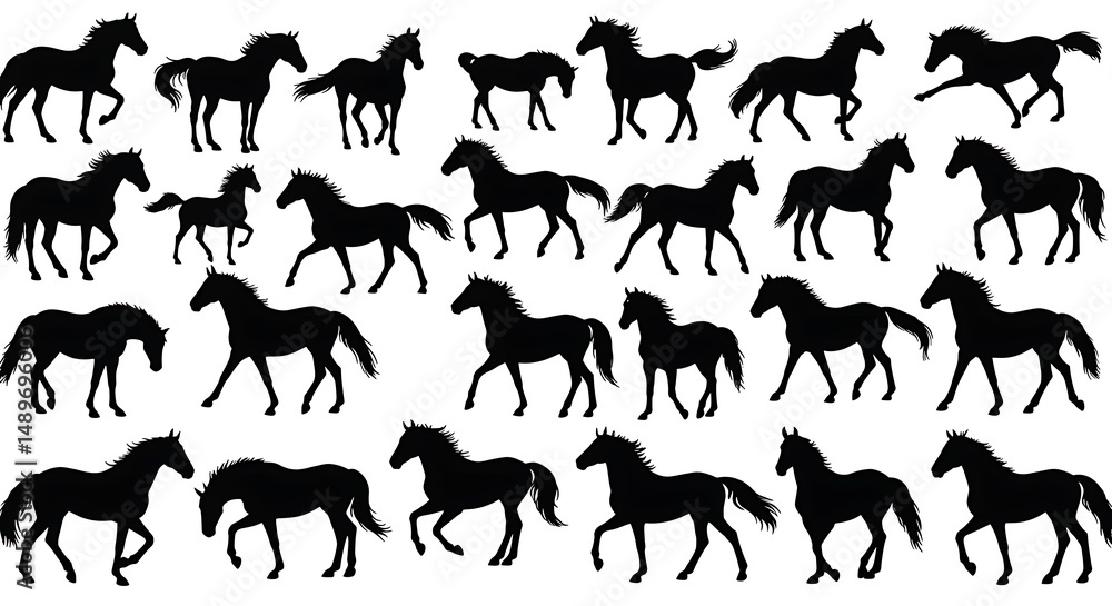 Fototapeta premium Equine Elegance: A Silhouette Symphony