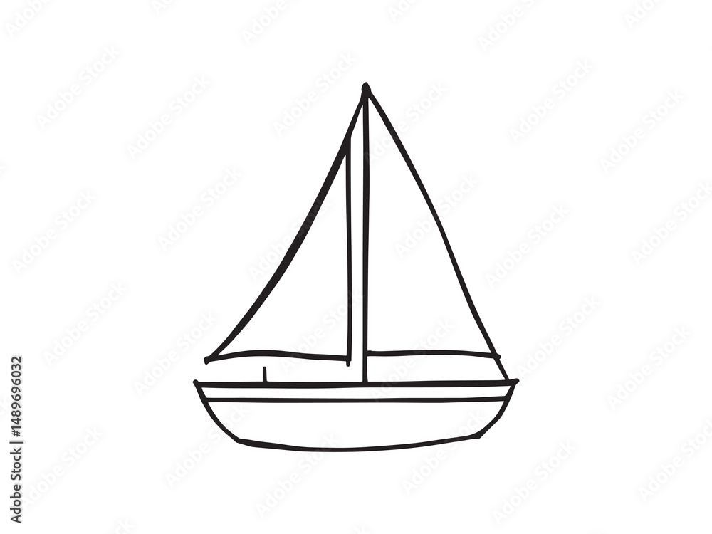 Sailboat vector line art Sailboat vector line art