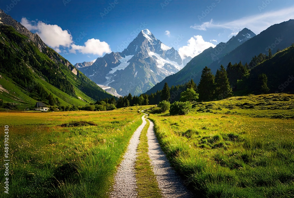 Obraz premium mountain road in the alps, road to mountains