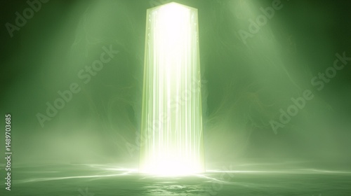 Wallpaper Mural lock shield emitting soft glow, absorbing flowing data strings into one converged point at its center, gradient tech background with space for branding Single Gateway digital lock shield, soft  Torontodigital.ca