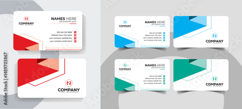 Corporate and Minimalist Red  Business Card Design for Corporate Branding. Modern, professional business card design with minimalist style.