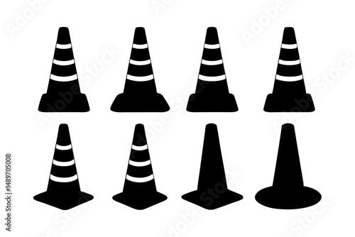 Barrier cone silhouette vector illustration