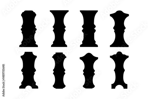 Decorative door silhouette vector illustration