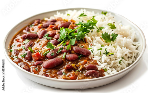 Rajma Chawal: Kidney beans curry with rice. Popular North Indian and Pakistani dish.
