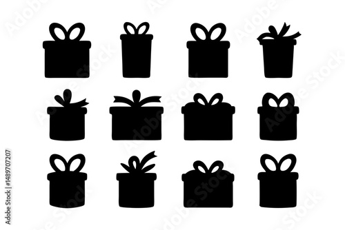 Gift box silhouette vector illustration
