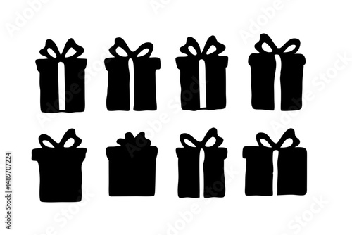 Gift box silhouette vector illustration