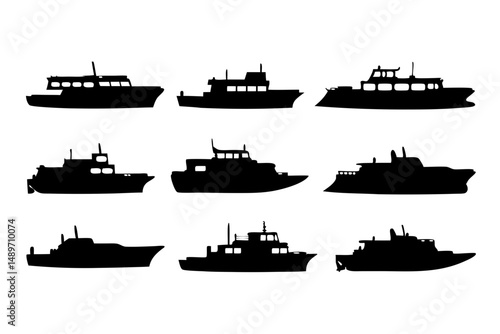 Riverboat silhouette vector illustration