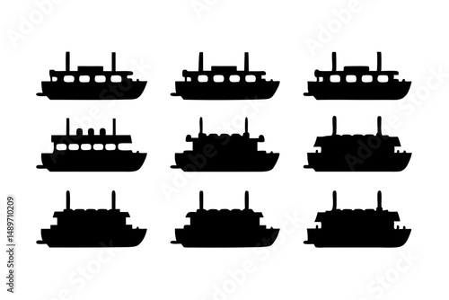 Riverboat silhouette vector illustration
