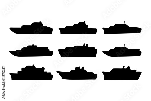 Riverboat silhouette vector illustration