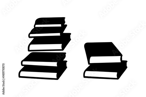 Stack of books silhouette vector illustration