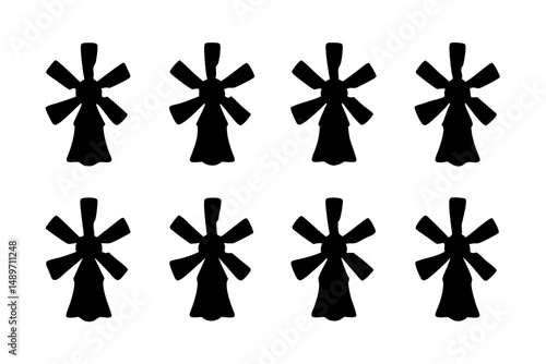 Windmill silhouette vector illustration