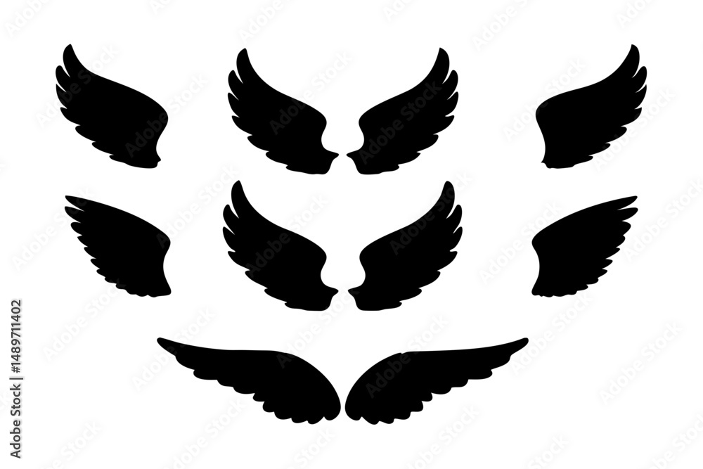 Obraz premium Wing silhouette vector illustration