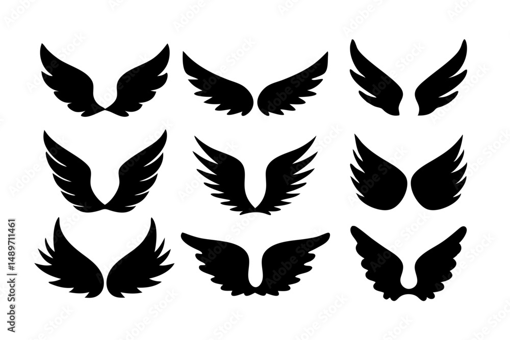 Obraz premium Wing silhouette vector illustration