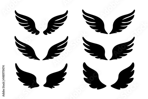 Wing silhouette vector illustration