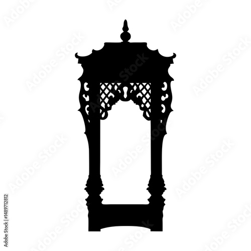 Decorative door design vector illustration