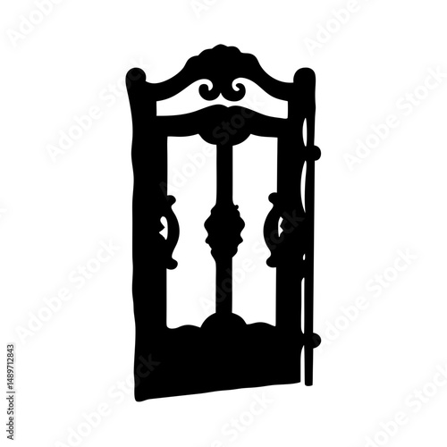 Decorative door design vector illustration