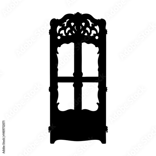 Decorative door design vector illustration