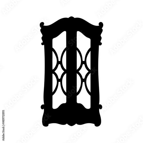Decorative door design vector illustration