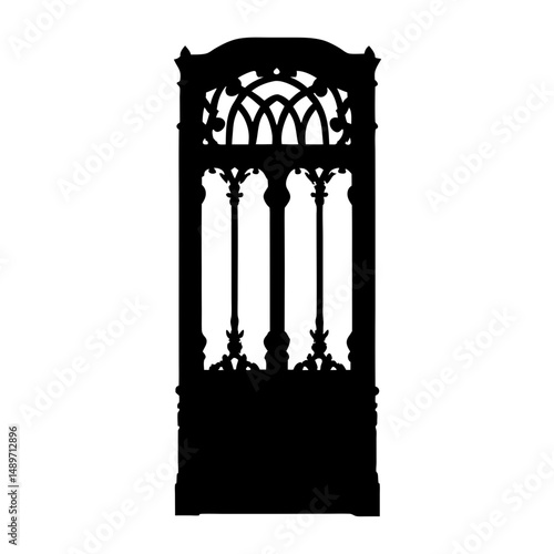 Decorative door design vector illustration