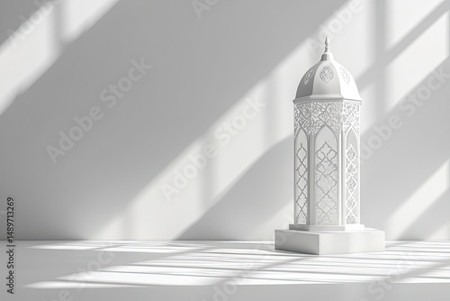 modern elegant arabic white lantern with window