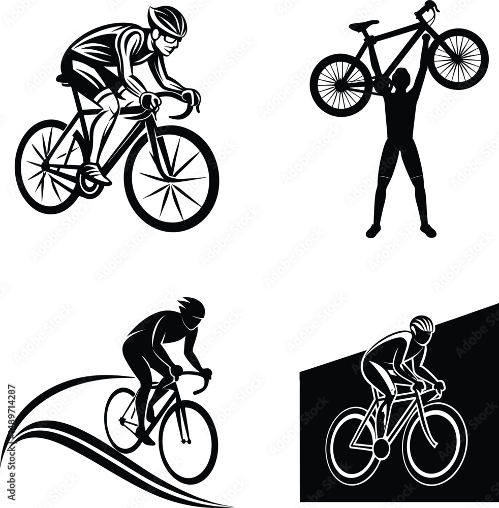 Obraz premium silhouette of a cyclist