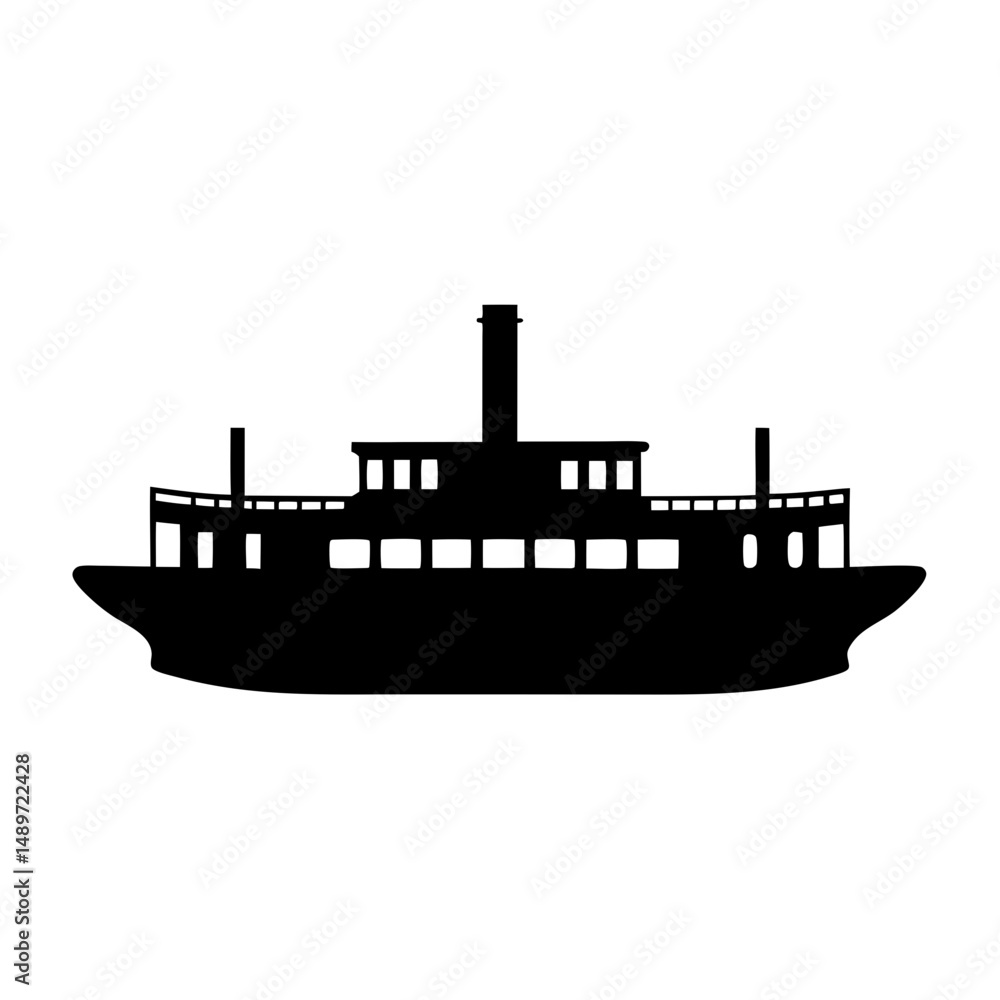 Fototapeta premium Riverboat water vessel vector illustration