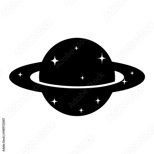 Saturn planet with sparkle vector illustration