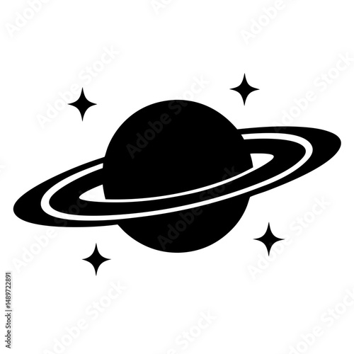 Saturn planet with sparkle vector illustration