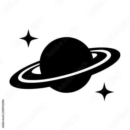 Saturn planet with sparkle vector illustration
