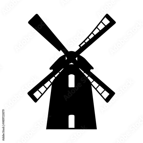 Windmill renewable energy vector illustration