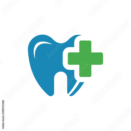 Molar and Cross Logo for Medical Dental Clinic
