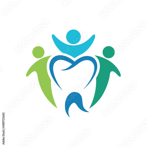 Community Dental Care Logo with People Icons