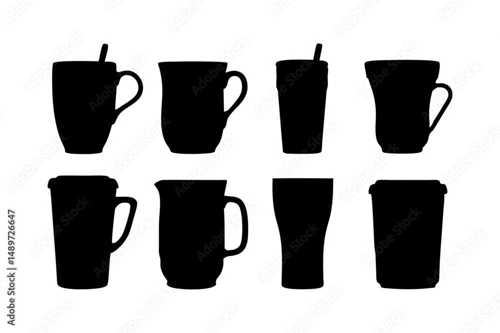 Black Iced Tea Silhouette Icon Vector Illustration Black Iced Tea Silhouette Icon Vector Illustration