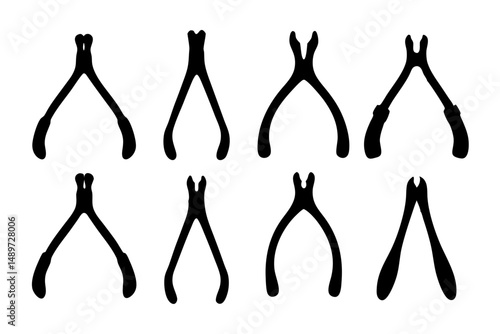 Black Wishbone Silhouette Icon Vector Illustration