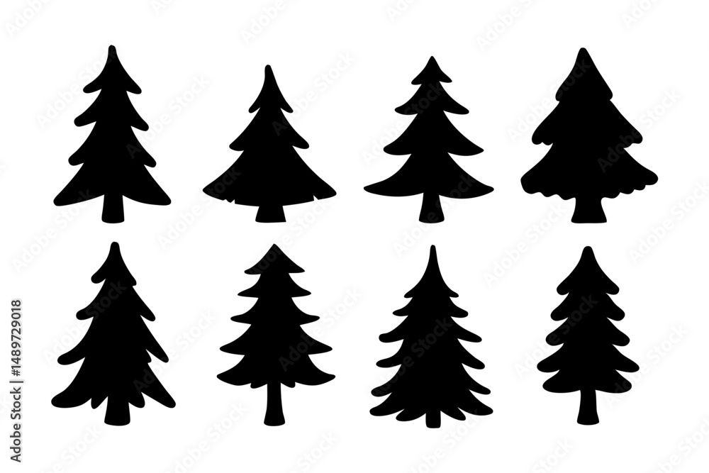 Fototapeta premium Christmas tree with distinct branches vector illustration