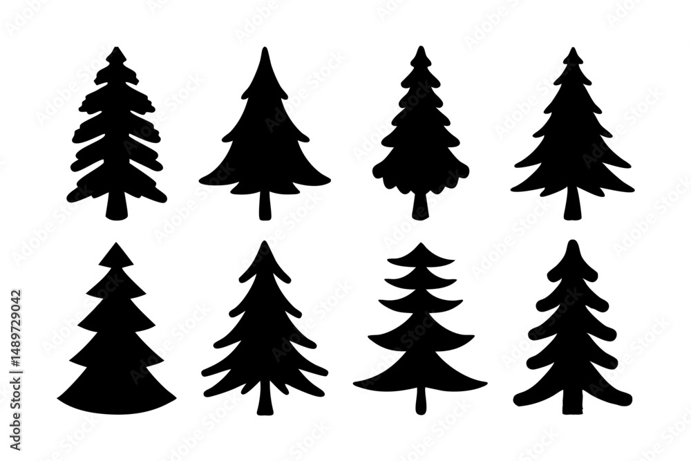 Obraz premium Christmas tree with distinct branches vector illustration