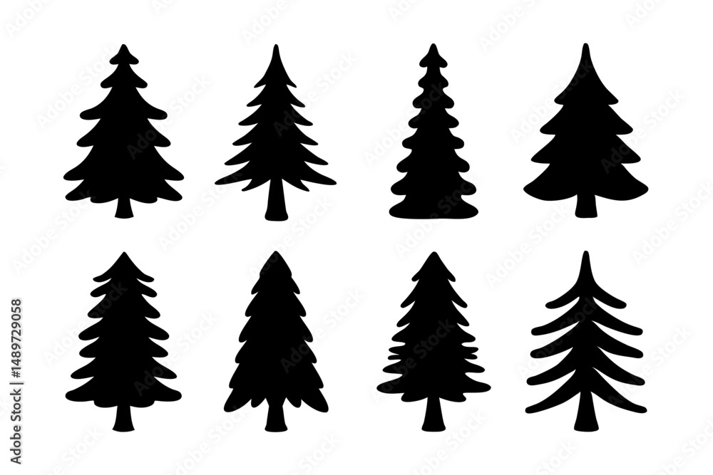 Fototapeta premium Christmas tree with distinct branches vector illustration