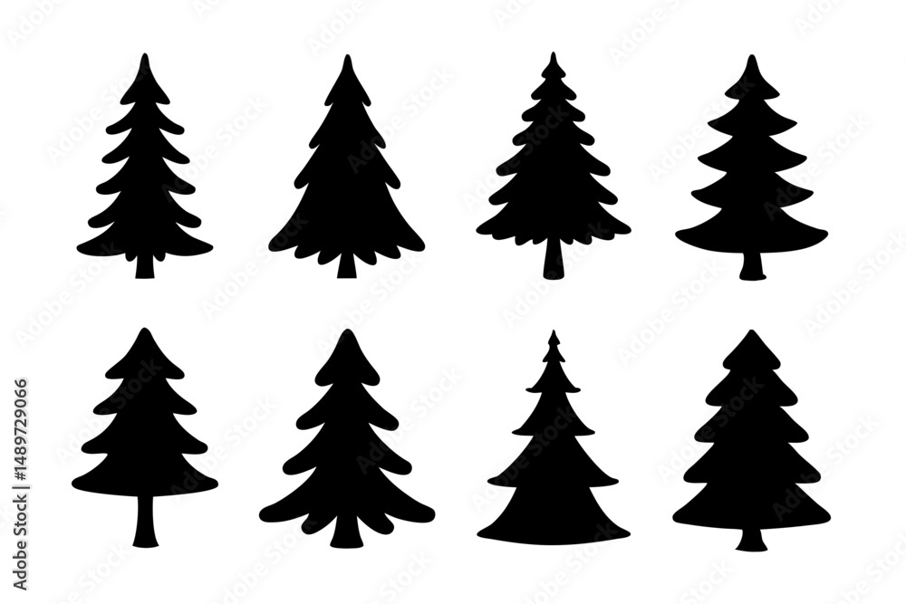 Obraz premium Christmas tree with distinct branches vector illustration