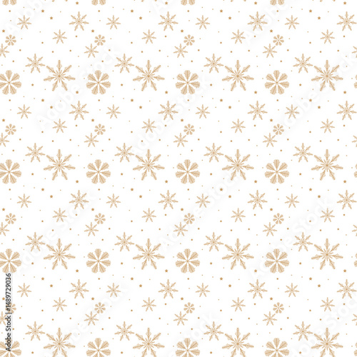 Red snowflake seamless pattern on transparent background eps10