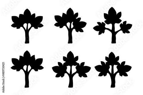 Dogwood tree black silhouette vector illustration