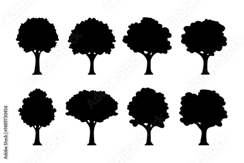 Dogwood tree black silhouette vector illustration