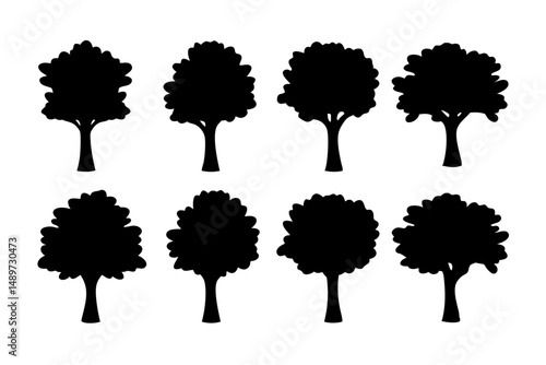 Dogwood tree black silhouette vector illustration