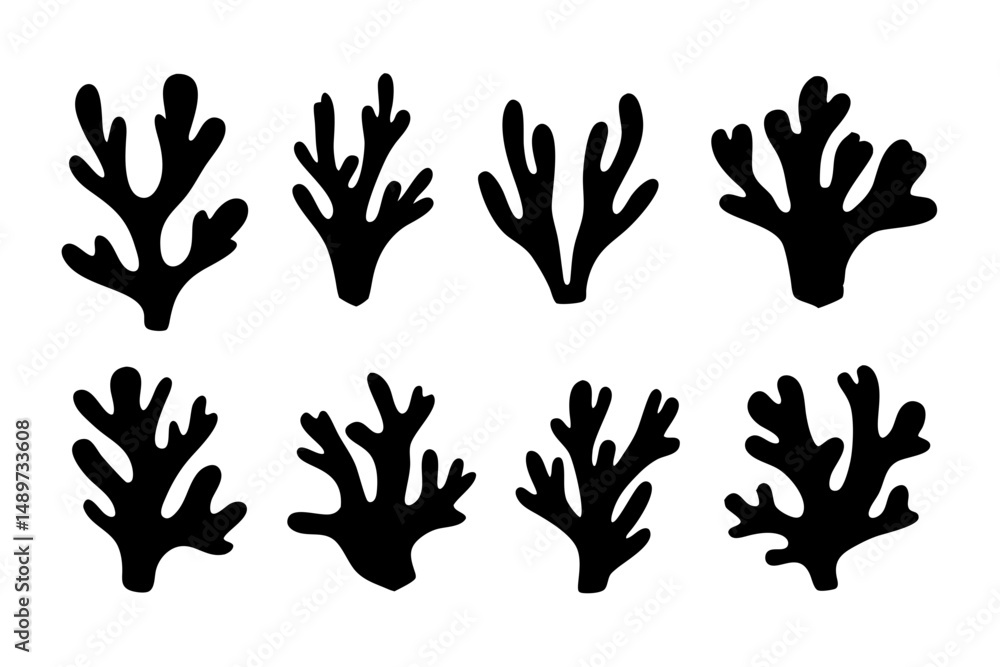 Fototapeta premium Reminiscent of Coral or Underwater Plants Vector Illustration